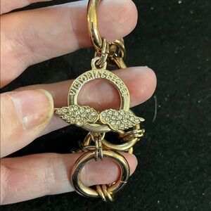 Victoria's Secret Gold Key Holder with Rhinestones
